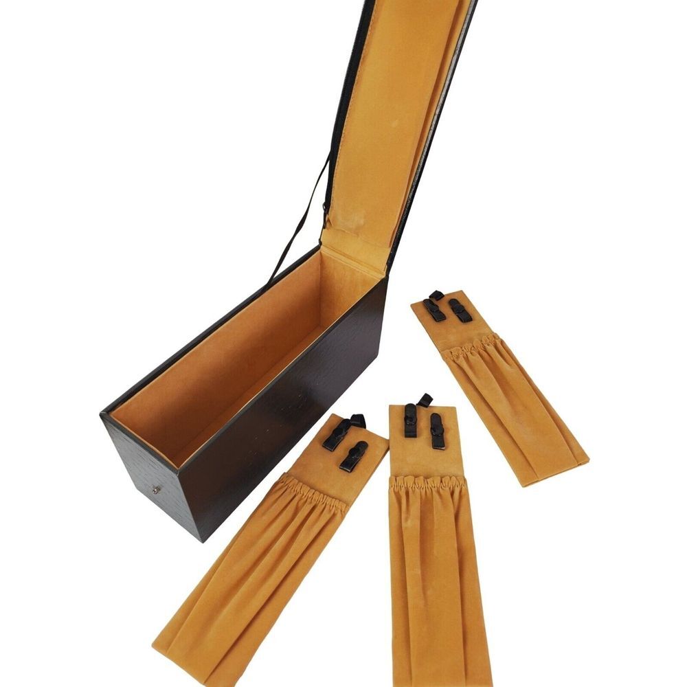Faux Leather Black Craft Tool/Makeup Brush Holder Snap Close‎